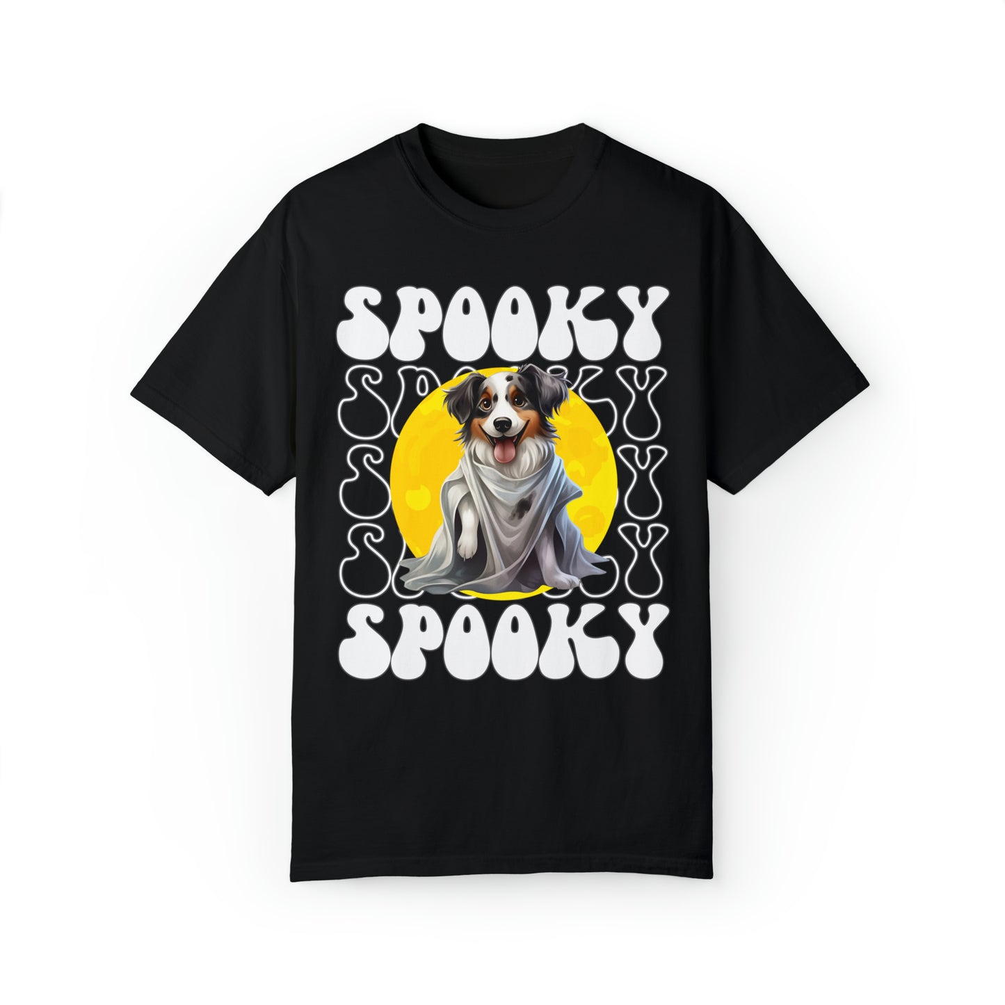 Australian Shepherd Halloween Shirt, Spooky Season Aussie Top For Women, Aussie Ghost Spooky Season t-shirt, Aussie Halloween Ghost