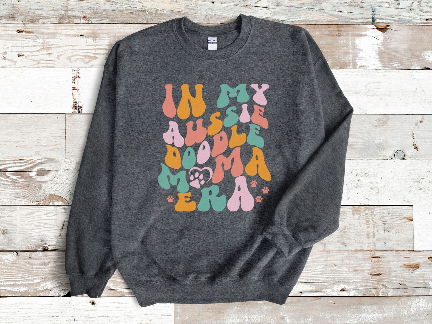 In My Aussiedoodle Mama Era Crewneck Sweatshirt, Aussie Doodle Mom Sweatshirt, Aussiedoo Mama Shirt