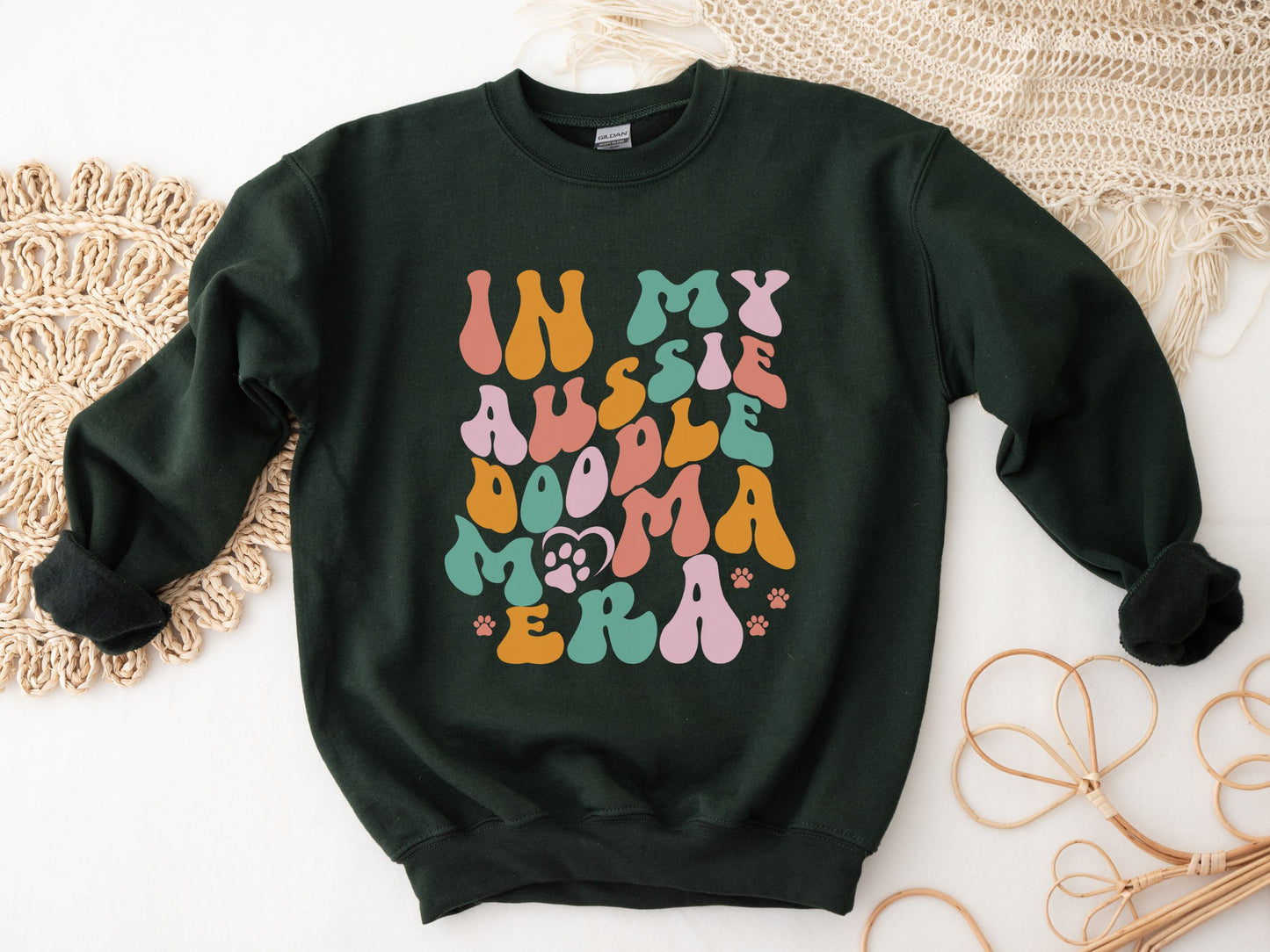 In My Aussiedoodle Mama Era Crewneck Sweatshirt, Aussie Doodle Mom Sweatshirt, Aussiedoo Mama Shirt