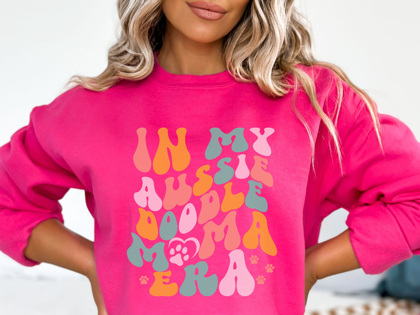 In My Aussiedoodle Mama Era Crewneck Sweatshirt, Aussie Doodle Mom Sweatshirt, Aussiedoo Mama Shirt