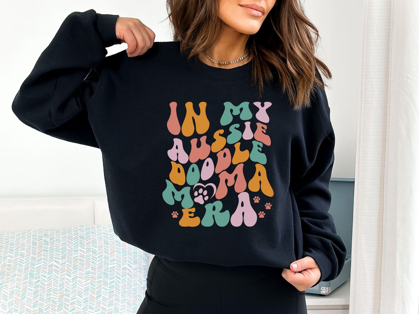 In My Aussiedoodle Mama Era Crewneck Sweatshirt, Aussie Doodle Mom Sweatshirt, Aussiedoo Mama Shirt