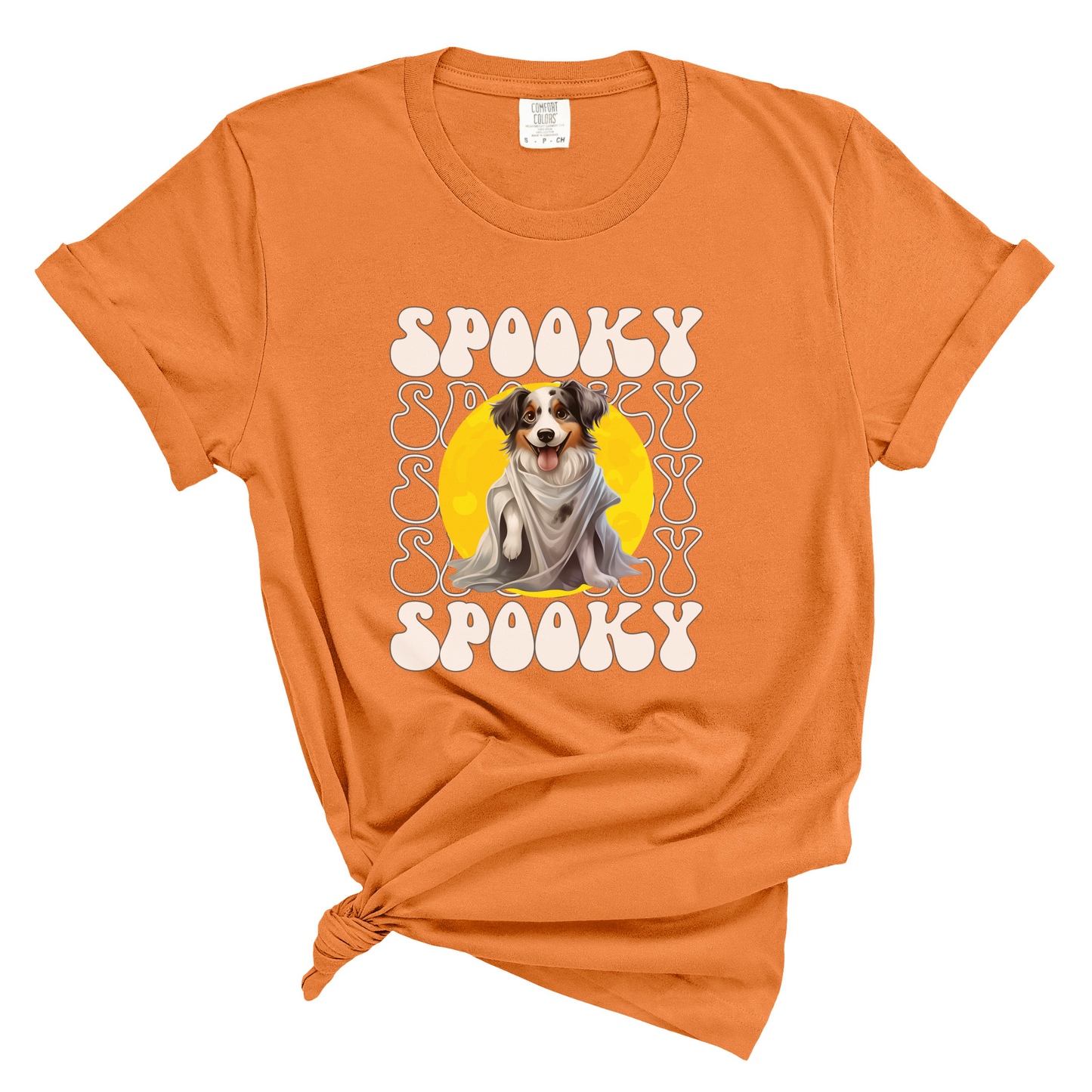 Australian Shepherd Halloween Shirt, Spooky Season Aussie Top For Women, Aussie Ghost Spooky Season t-shirt, Aussie Halloween Ghost