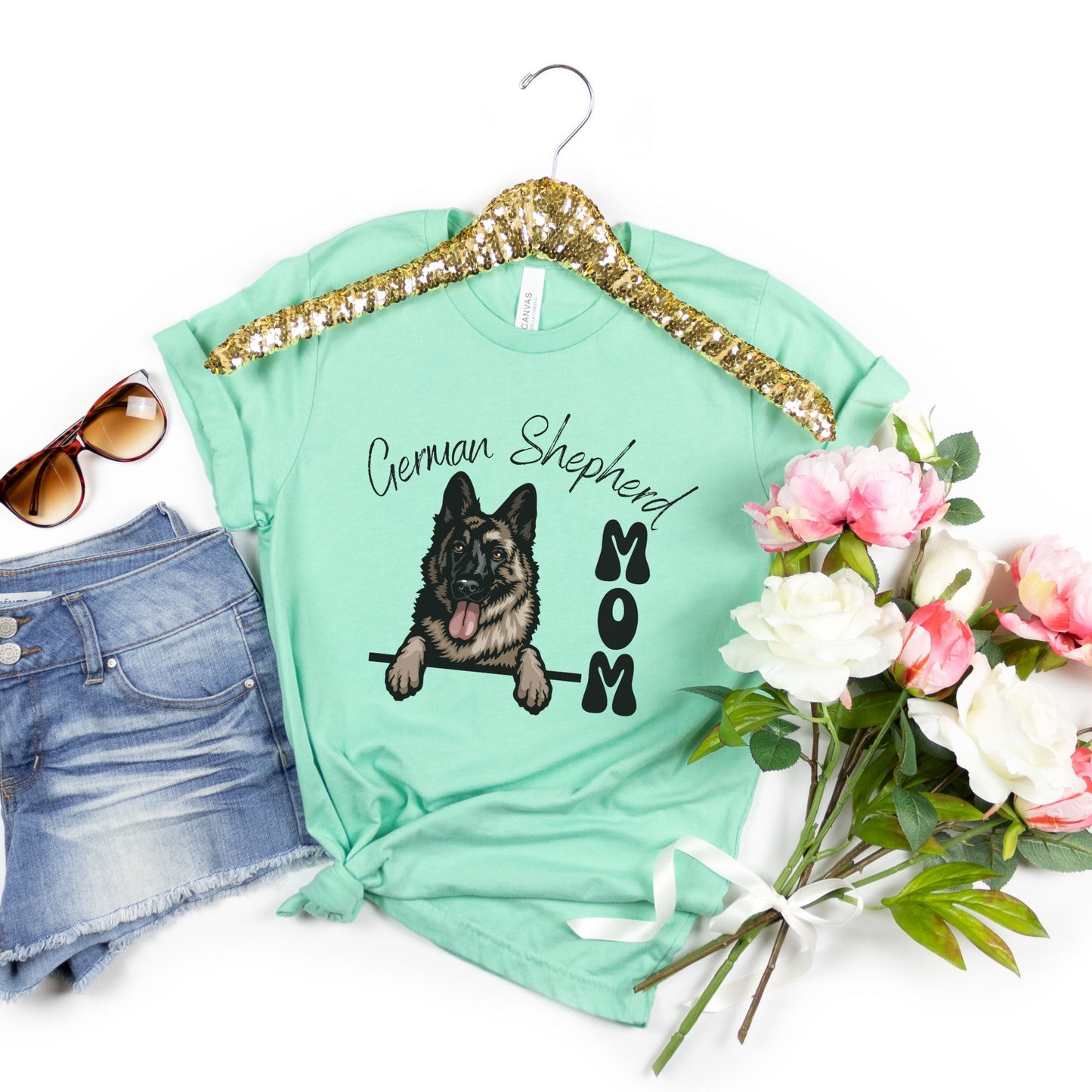German Shepherd Mom Shirt Shepherd Dog Mama Gift Black and Tan German Shepherd Dog Tee, Cute Shepherd Puppy, Dog Mom t-shirt, Shepherd Lover