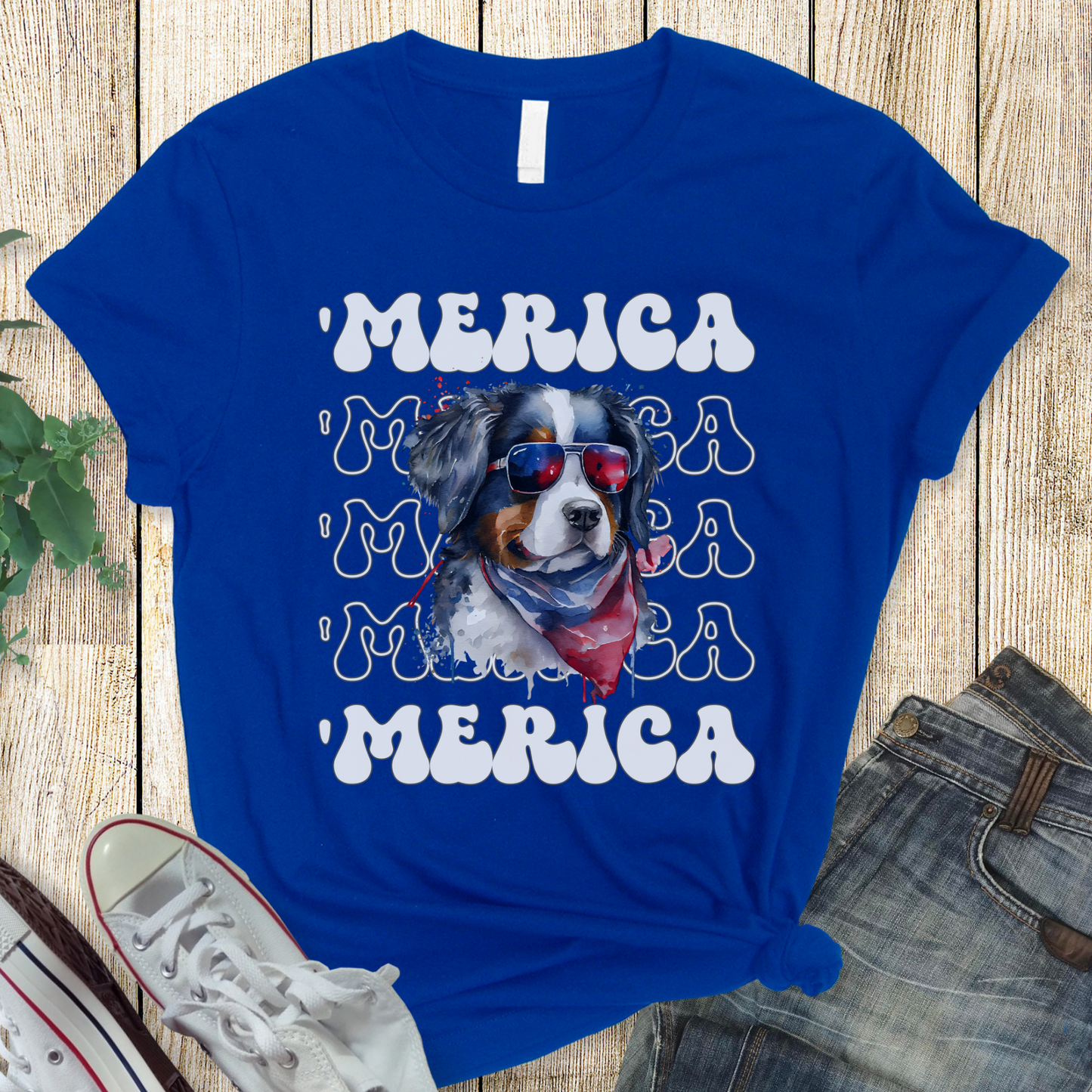 Patriotic Bernese Mountain Dog Shirt 4th of July