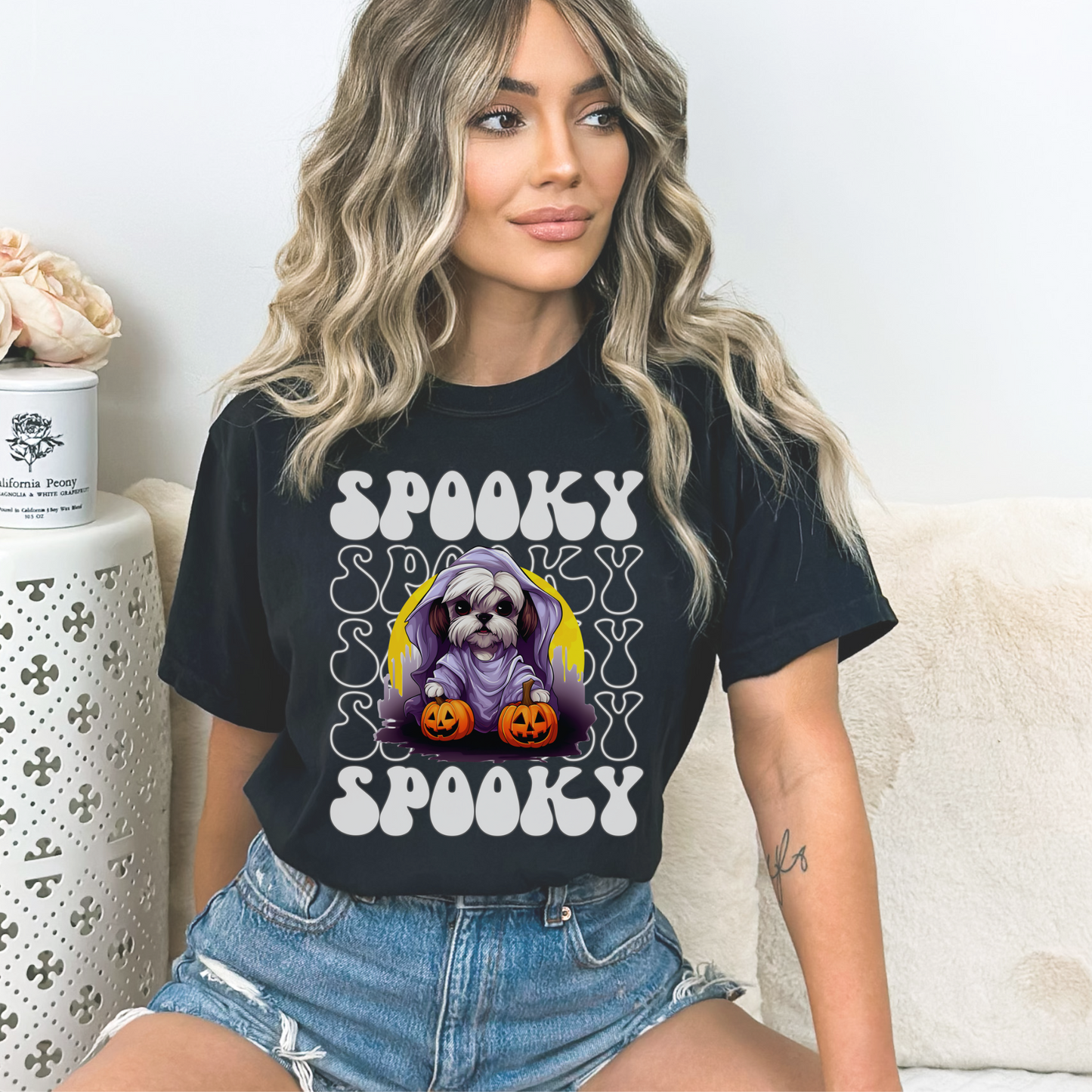 Shih Tzu Halloween Shirt, Spooky Season Shih Tzu Top For Women, Shih Tzu Ghost Spooky Season t-shirt, Shih Tzu Lover Halloween