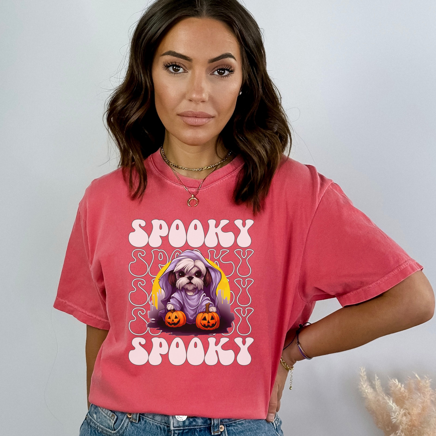 Shih Tzu Halloween Shirt, Spooky Season Shih Tzu Top For Women, Shih Tzu Ghost Spooky Season t-shirt, Shih Tzu Lover Halloween
