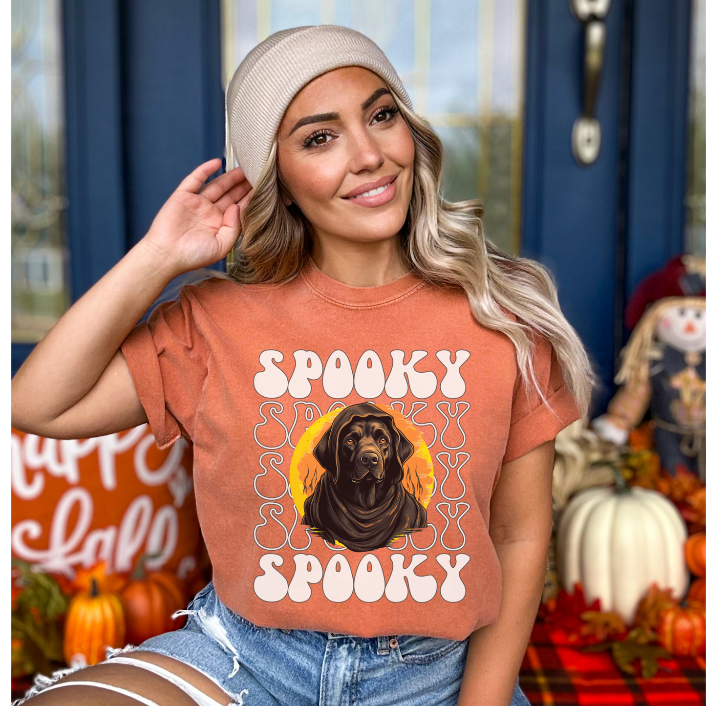 Labrador Retriever Halloween Shirt, Spooky Season Black Lab Top For Women, Black Lab Ghost Spooky Season t-shirt, Lab Dog Halloween Ghost
