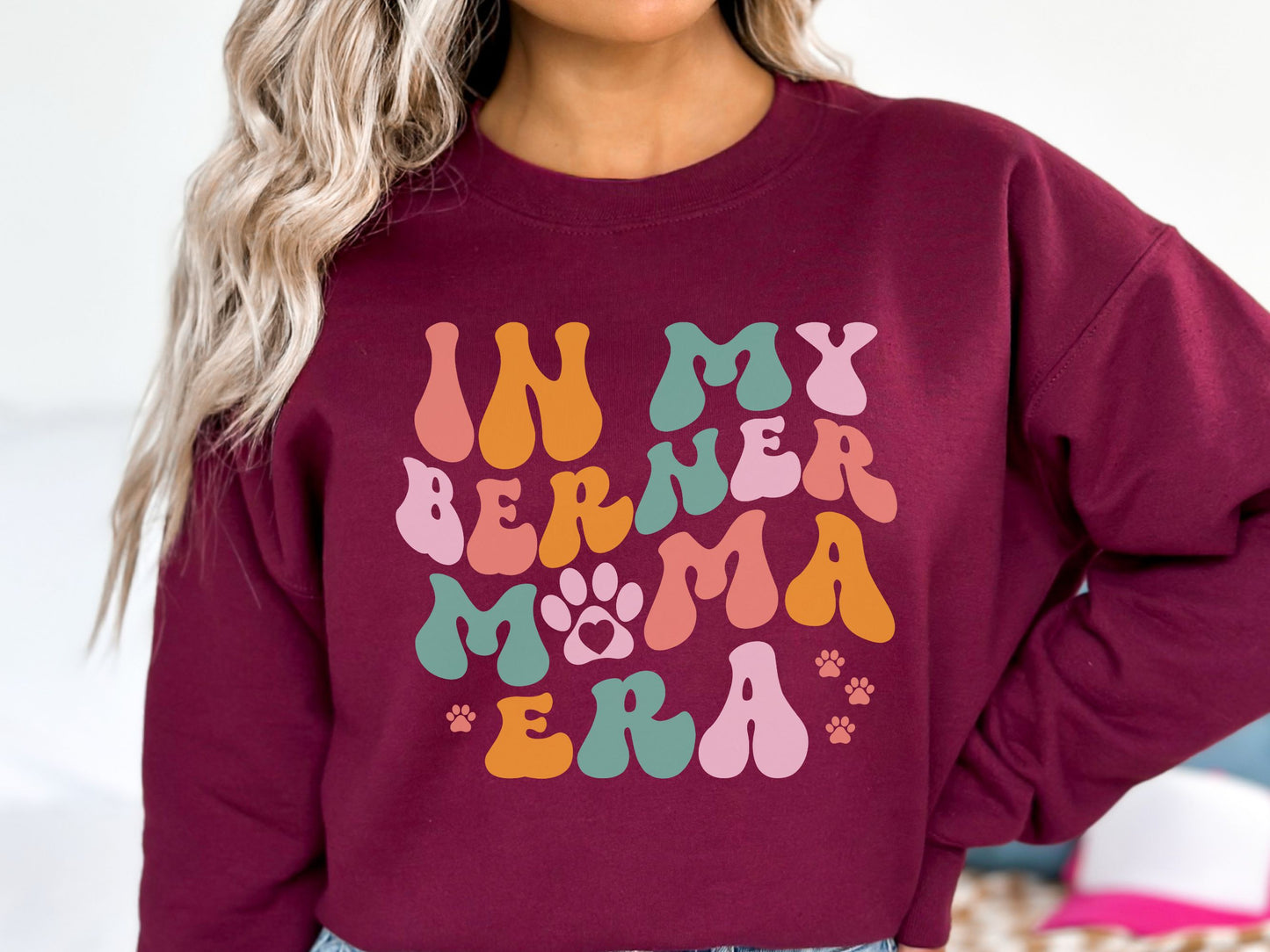 Bernese Mountain Dog Mama Era Crewneck Sweatshirt, Berner Mom Sweatshirt, Berner Mama Era Shirt, Bernese Mountain Dog Mama Gift