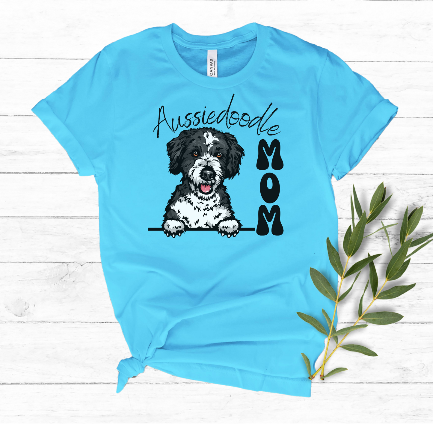 Aussiedoodle Mom Shirt Aussie Doodle Mama Gift Black and White Aussiedoo, Cute Aussiedoodle Puppy, Dog Mom t-shirt, Aussiedoodle Lover Gift