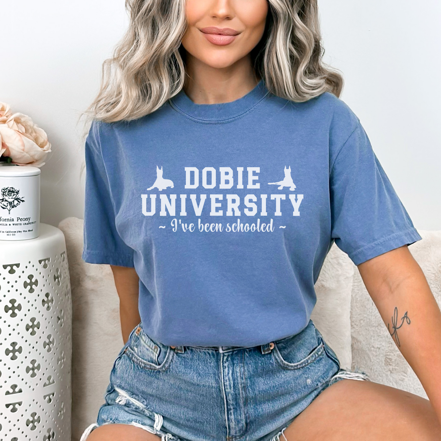 Funny Dobie University Shirt, Doberman Pincher Top For Women, Dobie Lover t-shirt, Dobie Mama, Doberman Pincher Mom Gift