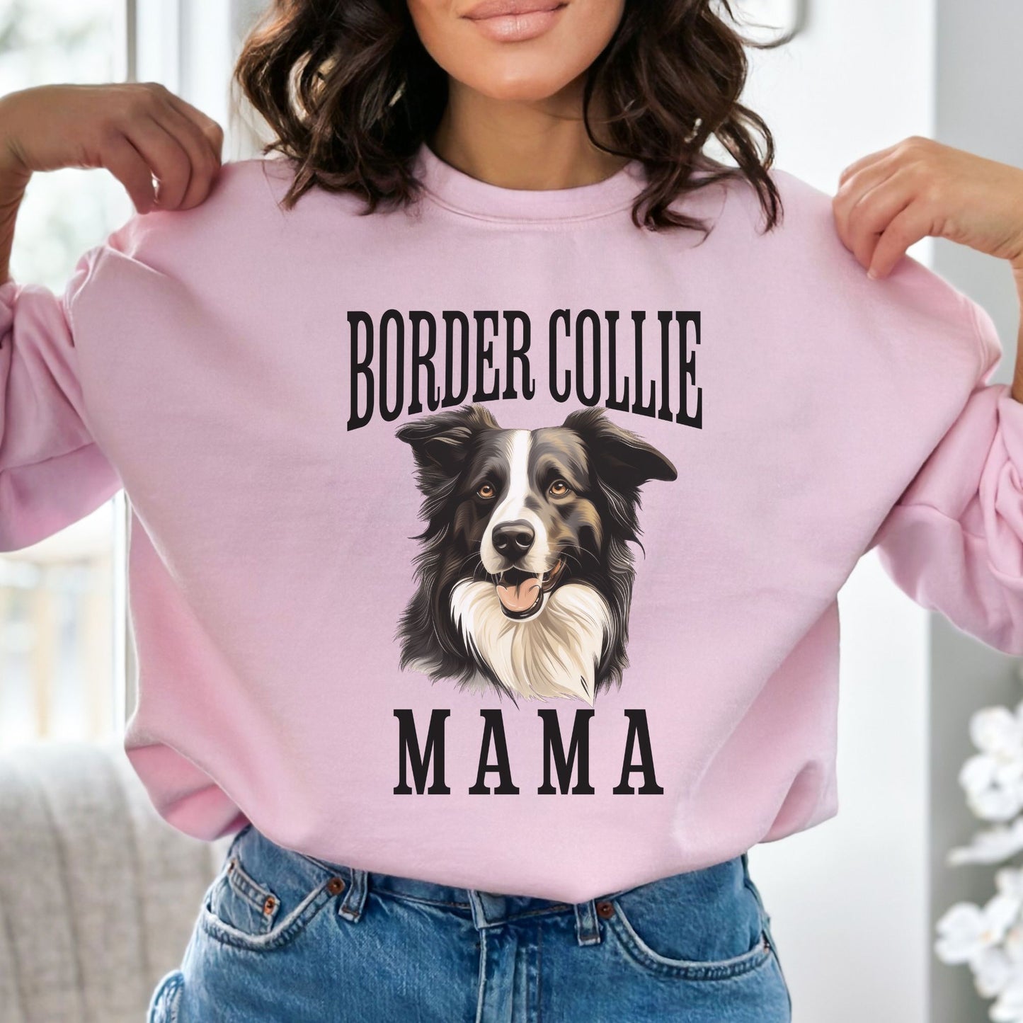 Border Collie Mama Crewneck Sweatshirt, Border Collie Womens Top, Border Collie Ladies Sweatshirt, Border Collie Mom, Herd Dog Mama