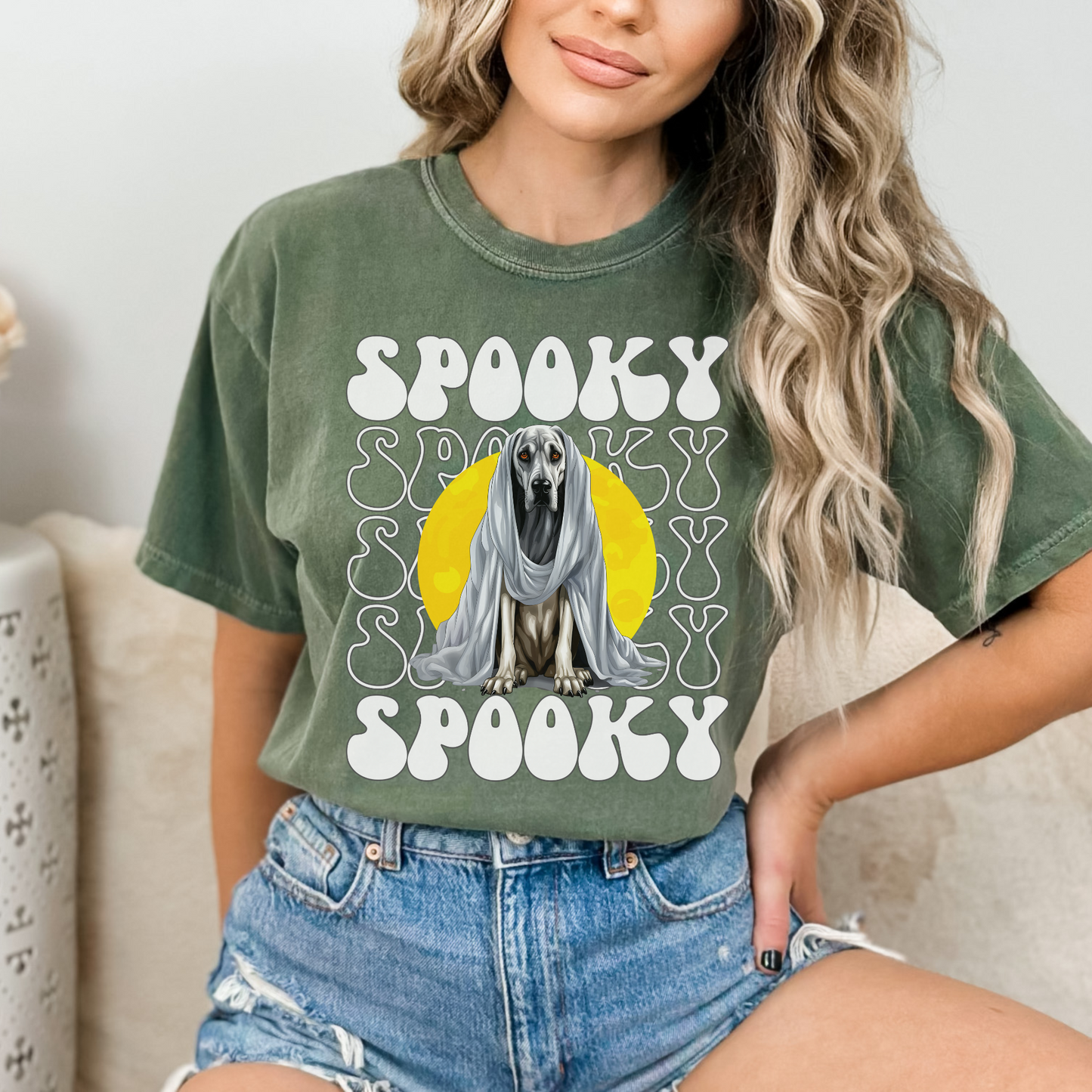 Great Dane Halloween Shirt, Spooky Season Great Dane Top For Women, Great Dane Ghost Spooky Season t-shirt, Great Dane Lover Halloween