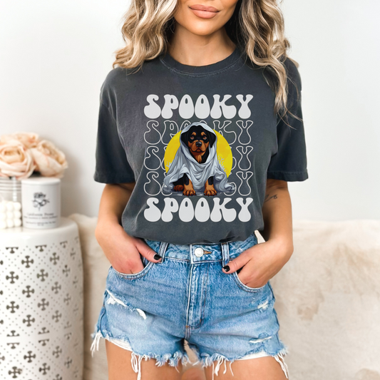 Rottweiler Halloween Shirt, Spooky Season Rottweiler Top For Women, Rottweiler Ghost Spooky Season t-shirt, Rottie Lover Halloween