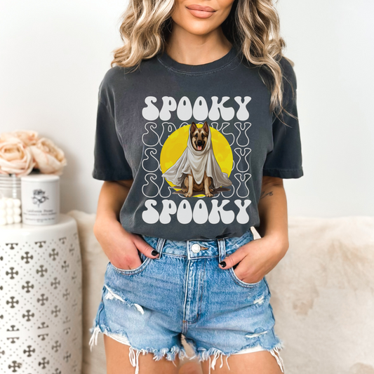 German Shepherd Halloween Shirt, Spooky Season German Shepherd Top For Women, Shepherd Ghost Spooky Season t-shirt, Shepherd Lover Halloween