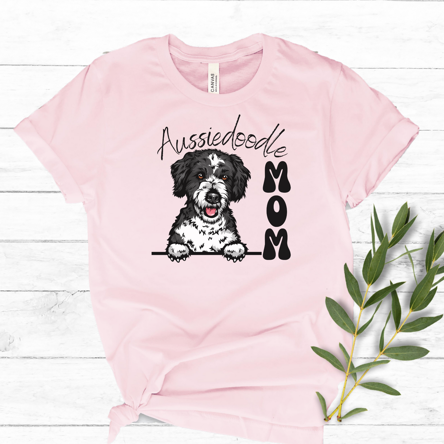 Aussiedoodle Mom Shirt Aussie Doodle Mama Gift Black and White Aussiedoo, Cute Aussiedoodle Puppy, Dog Mom t-shirt, Aussiedoodle Lover Gift