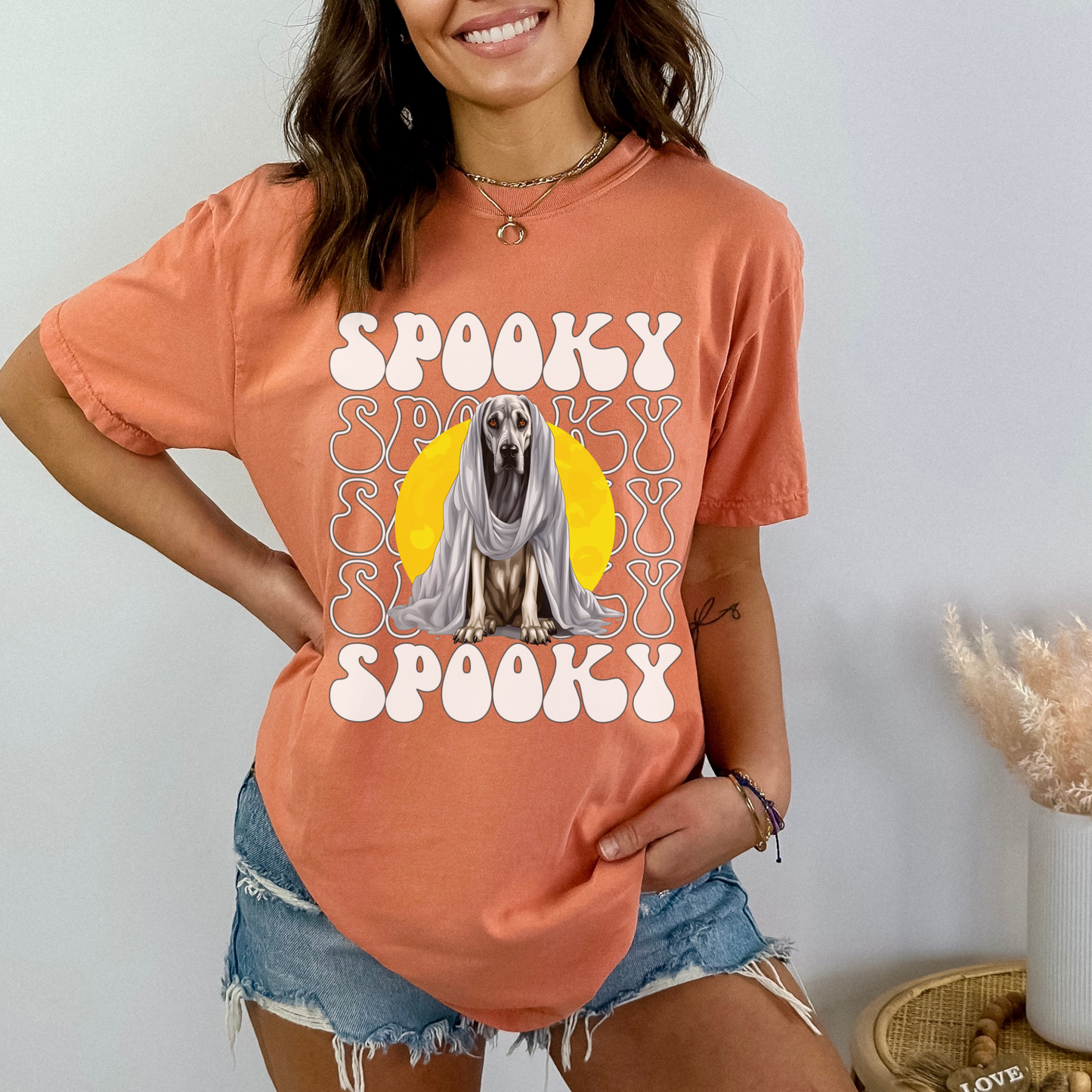 Great Dane Halloween Shirt, Spooky Season Great Dane Top For Women, Great Dane Ghost Spooky Season t-shirt, Great Dane Lover Halloween