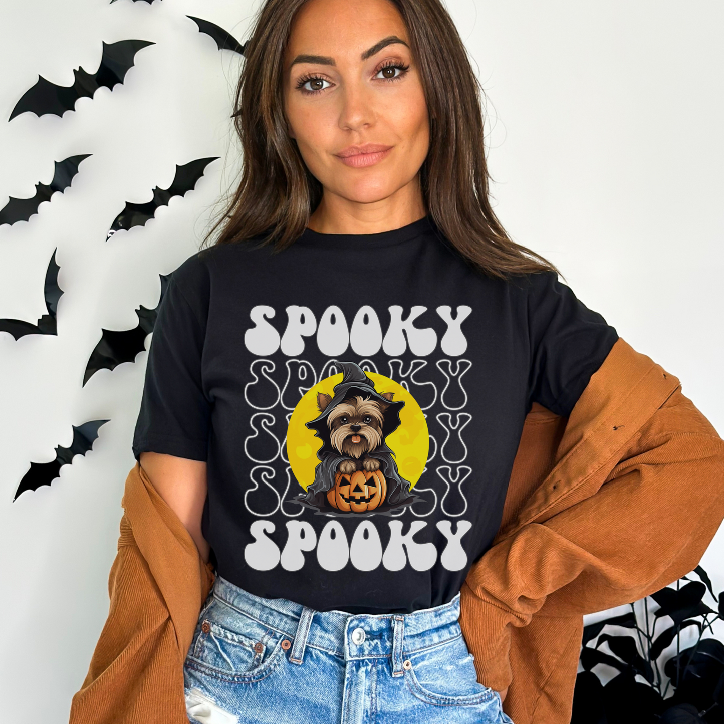 Yorkie Halloween Shirt, Spooky Season Yorkshire Terrier Top For Women, Yorkie Ghost Spooky Season t-shirt, Yorkshire Terror Halloween Ghost