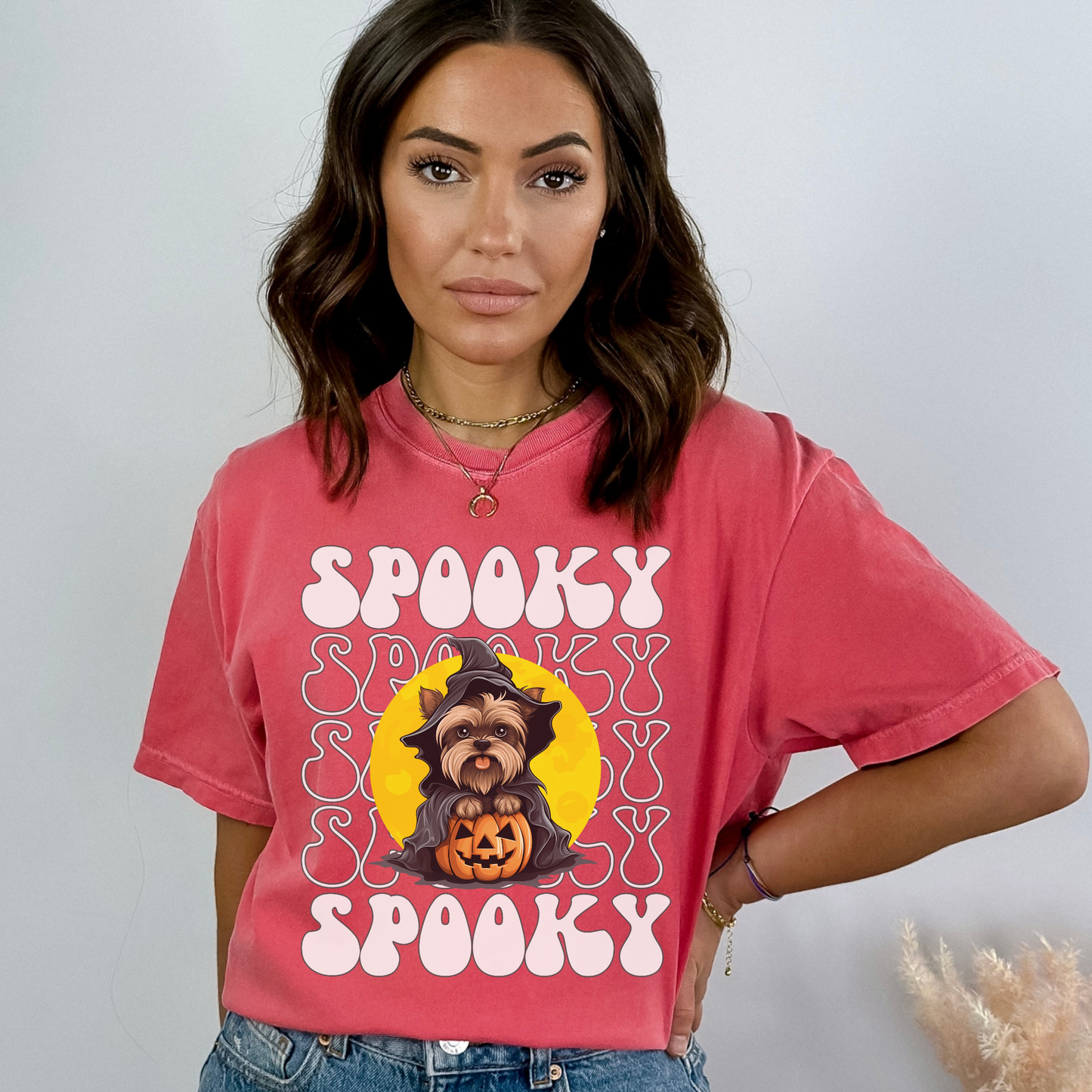 Yorkie Halloween Shirt, Spooky Season Yorkshire Terrier Top For Women, Yorkie Ghost Spooky Season t-shirt, Yorkshire Terror Halloween Ghost