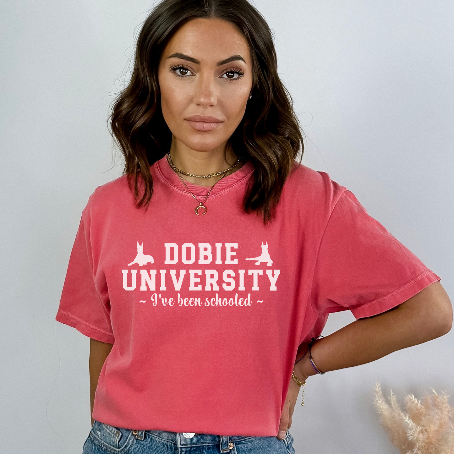 Funny Dobie University Shirt, Doberman Pincher Top For Women, Dobie Lover t-shirt, Dobie Mama, Doberman Pincher Mom Gift