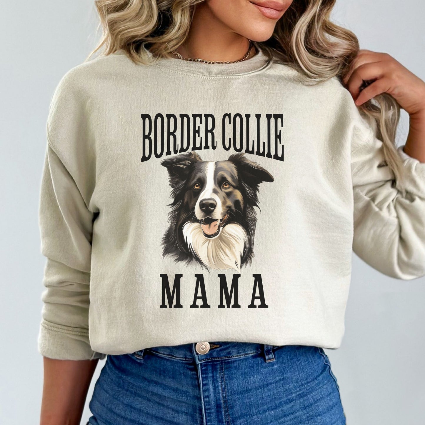 Border Collie Mama Crewneck Sweatshirt, Border Collie Womens Top, Border Collie Ladies Sweatshirt, Border Collie Mom, Herd Dog Mama